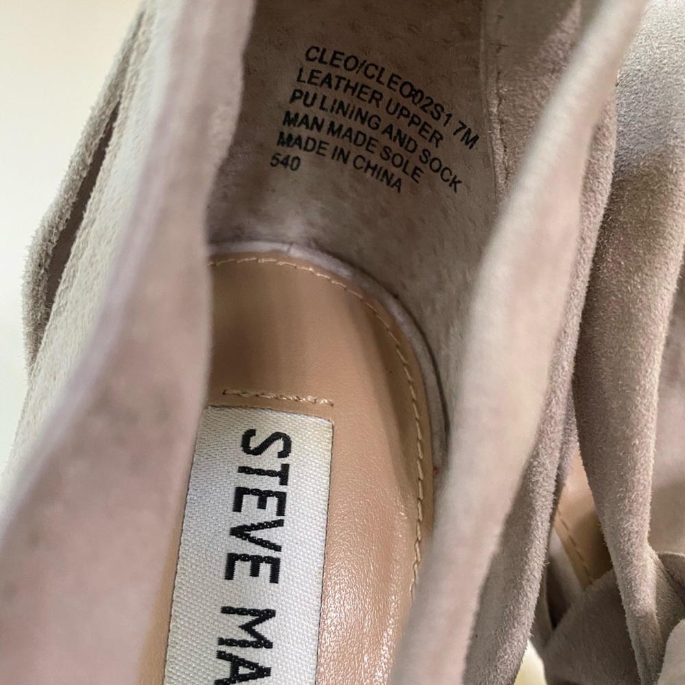 STEVE MADDEN Cleo tie up suede chunky sandals - Picture 6 of 8